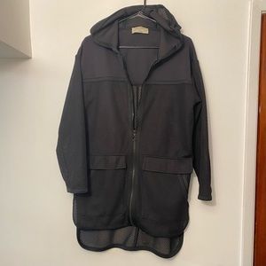 Zara Oversized Mesh Zip Up Hoodie
